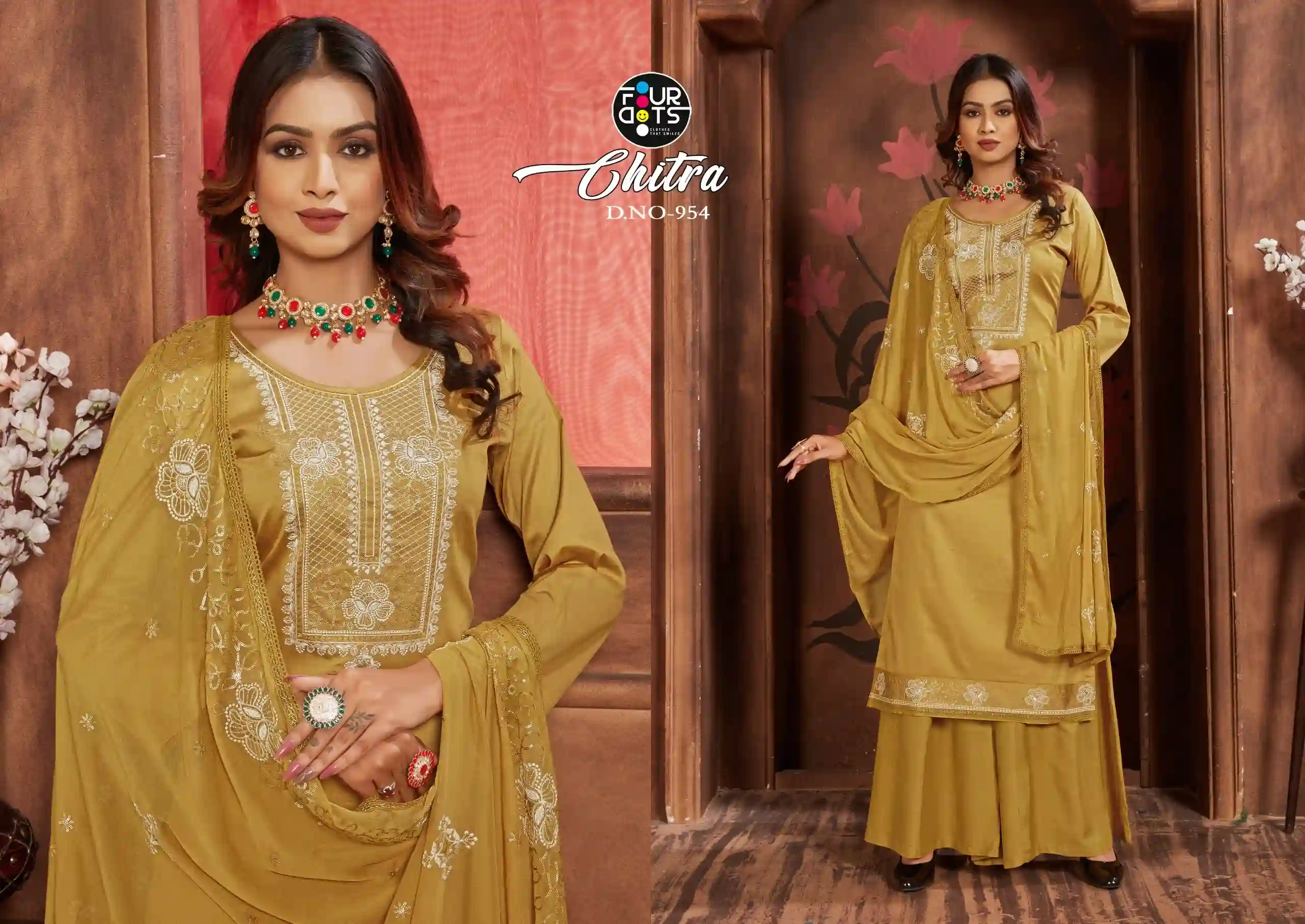 Fourdots Chitra Jam Silk Wholesale Fancy Salwar Suit Catalog — Wholesale Salwar Suits, Four Dots wholesale from Surat — Photo 4